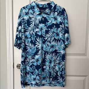 Crown & Ivy Blue Floral Men's Polo